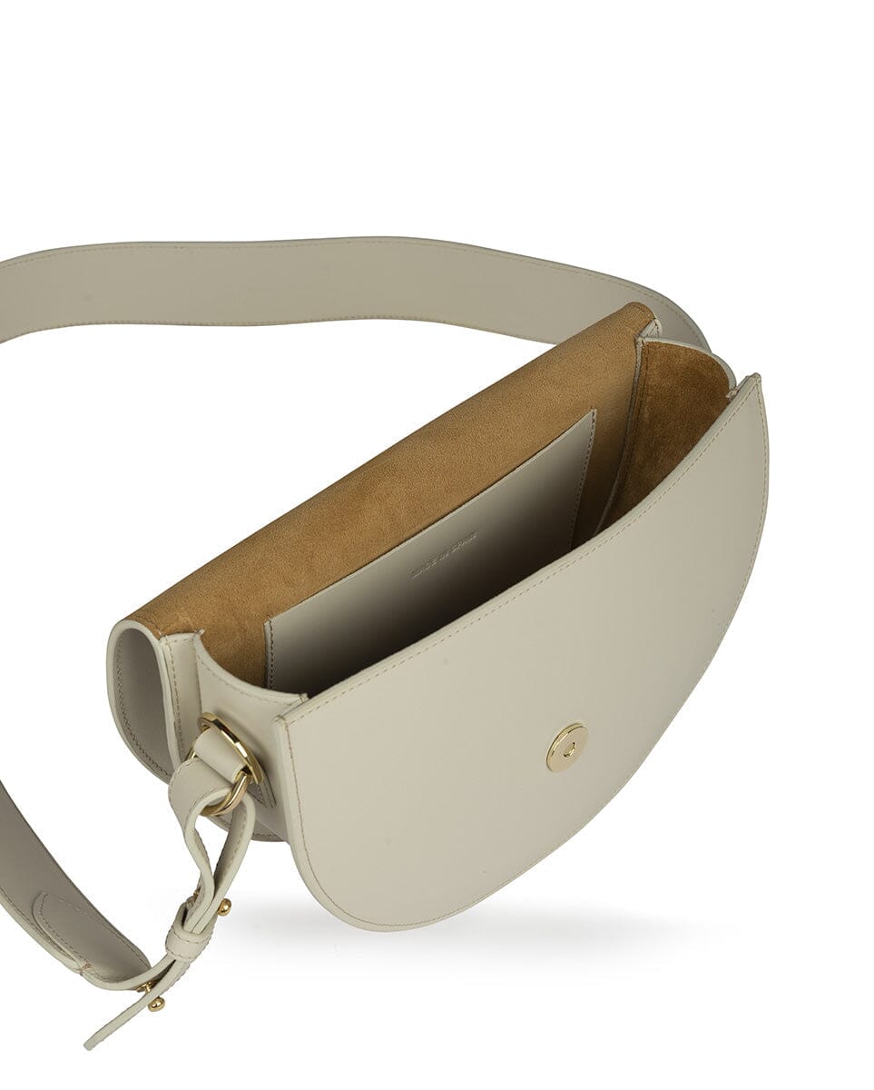 Leather Saddle bag - Cream Handbags Leandra