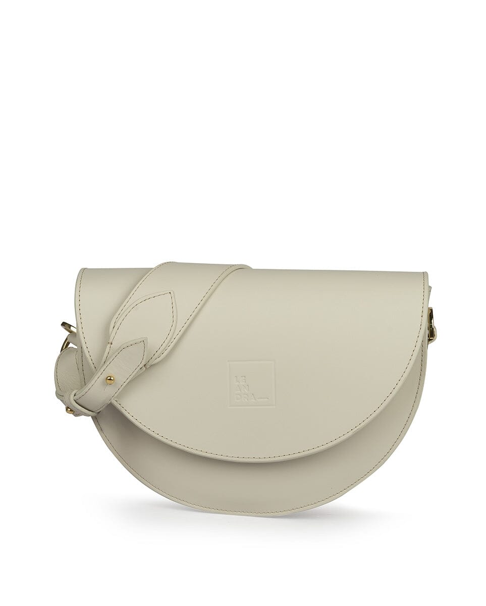 Leather Saddle bag - Cream Handbags Leandra