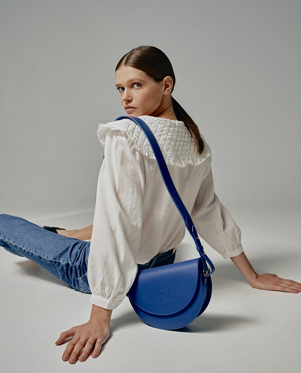 Leather Saddle bag - Electric Blue Handbags Leandra