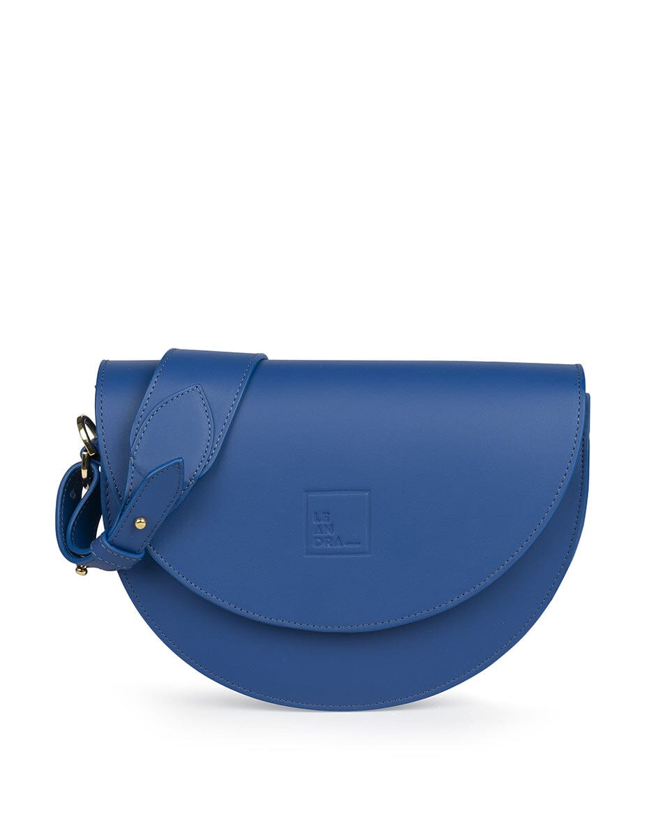 Leather Saddle bag - Electric Blue Handbags Leandra