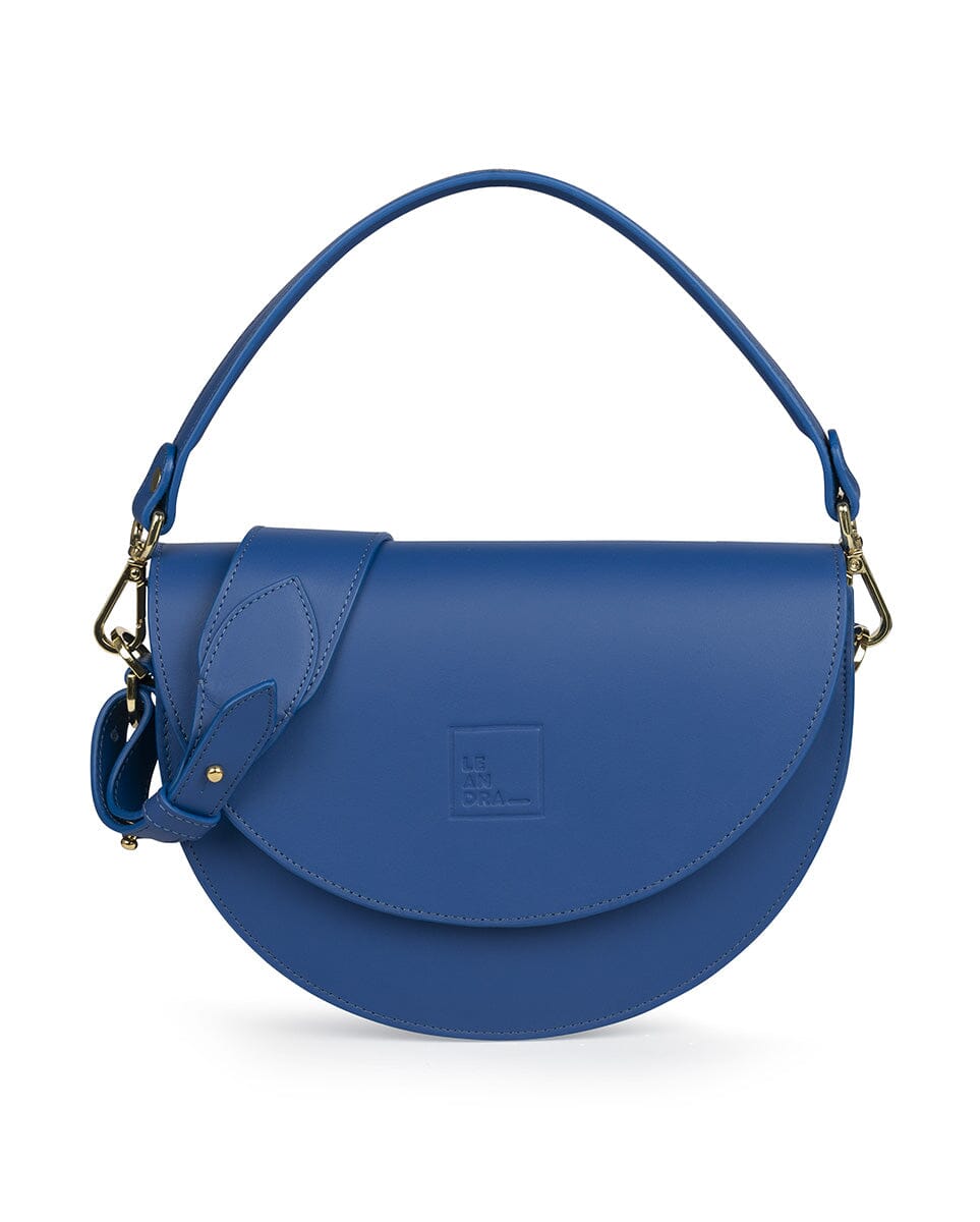 Leather Saddle bag - Electric Blue Handbags Leandra