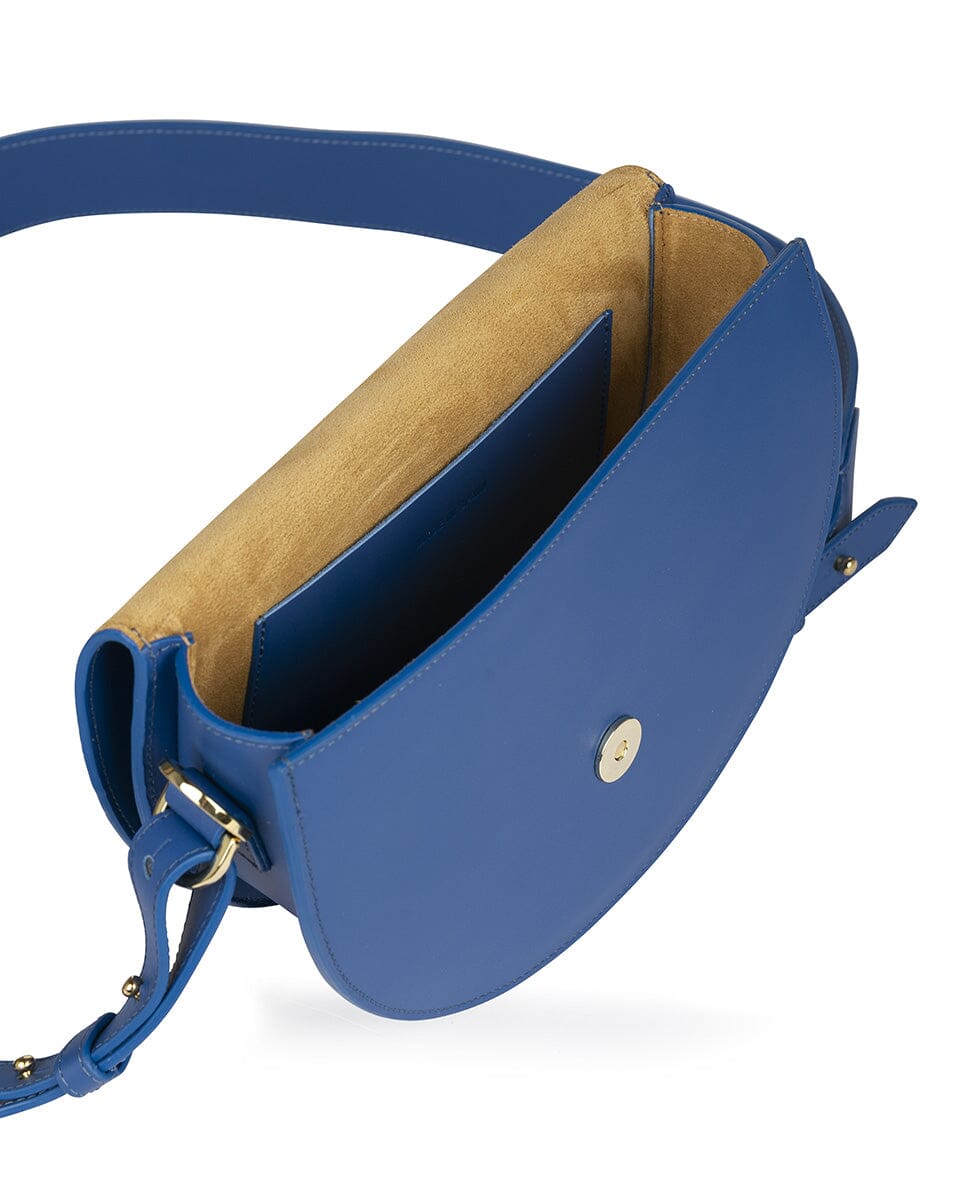 Leather Saddle bag - Electric Blue Handbags Leandra