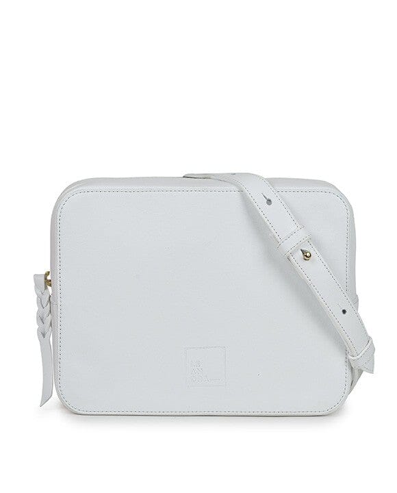 Leather shoulder Bag - White Crossbody Bags Leandra