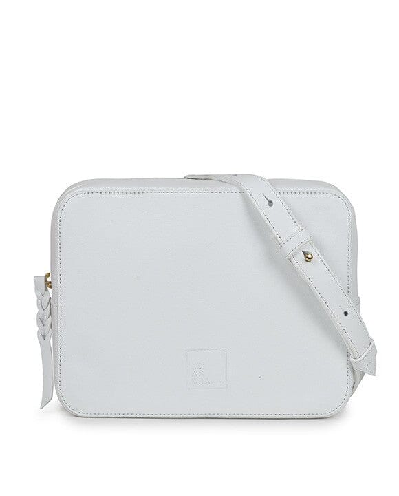 Leather shoulder Bag - White Crossbody Bags Leandra