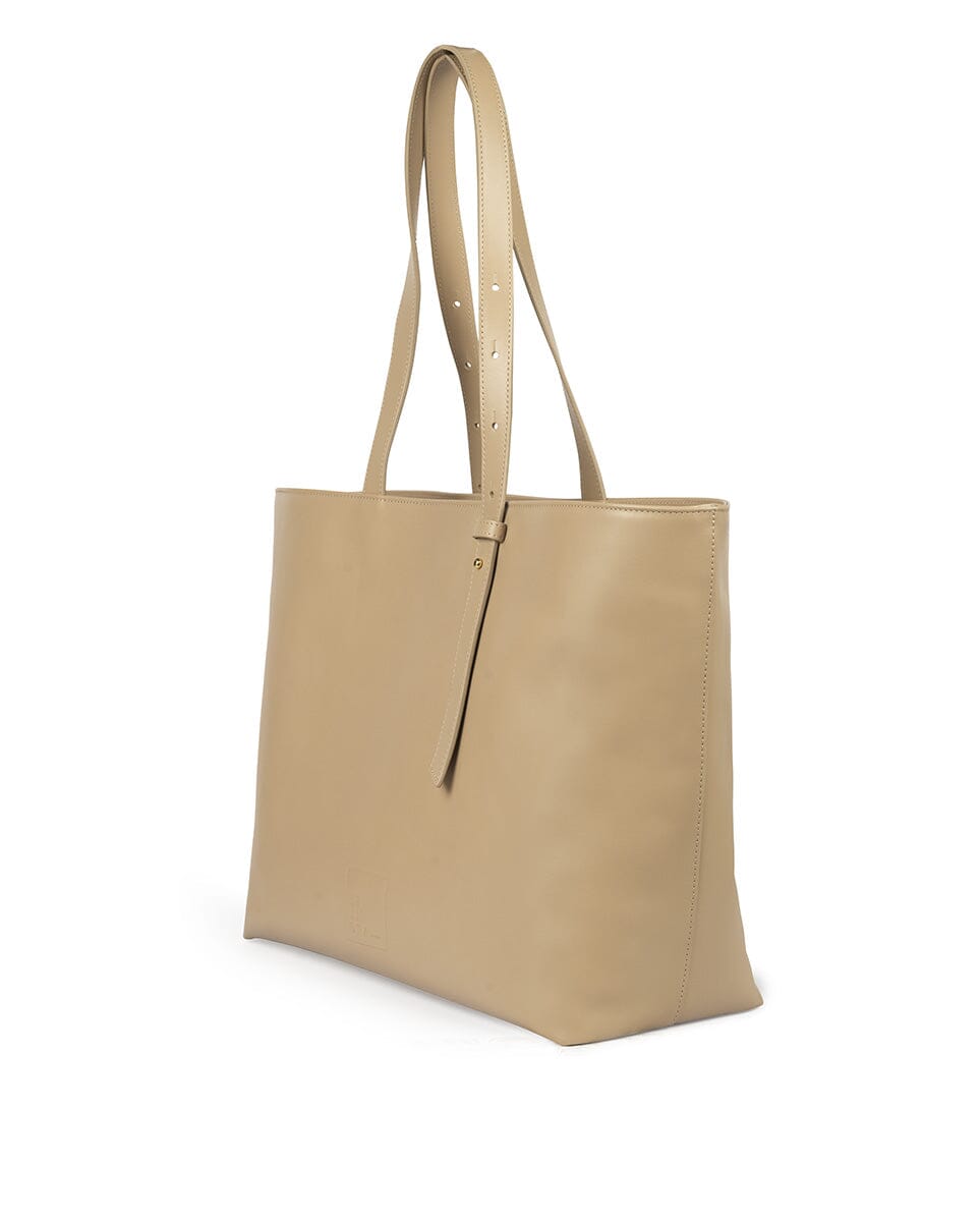 Leather Tote Handbag - Taupe Tote Bag Leandra