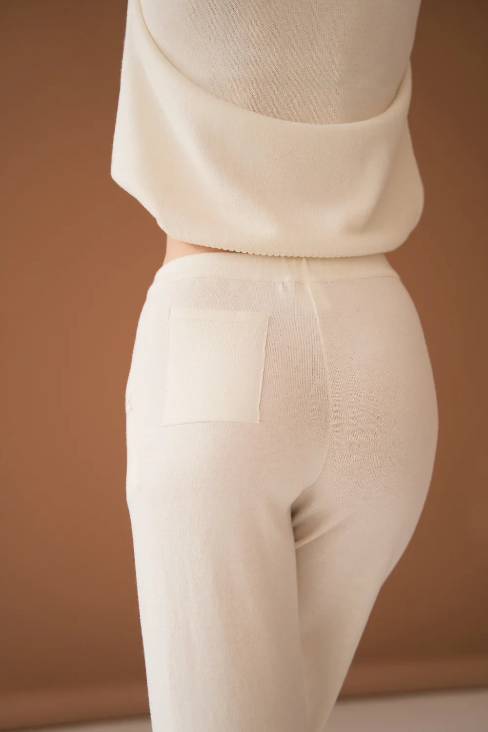 Ivory Cotton Cashmere Trousers