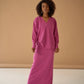 Pink Maxi Skirt Cashmere Wool