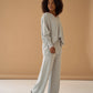 Grey Melange Palazzo Trousers Cashmere Wool