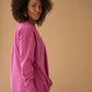 Pink V-neck Sweater Cashmere Wool