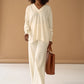 Ivory Palazzo Trousers Cashmere Wool