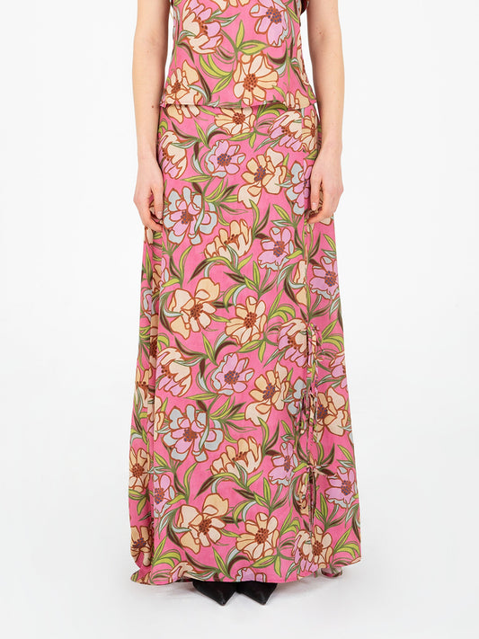 Amara Pink Floral Print Skirt