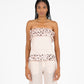 Noctis Beige Polka Dot Print Top