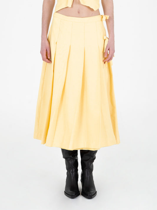 Harlem Yellow Pleated Skirt