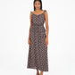 Astra Brown Polka Dot Print Maxi Dress