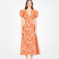 Eros Orange Floral Print Dress