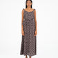 Astra Brown Polka Dot Print Maxi Dress