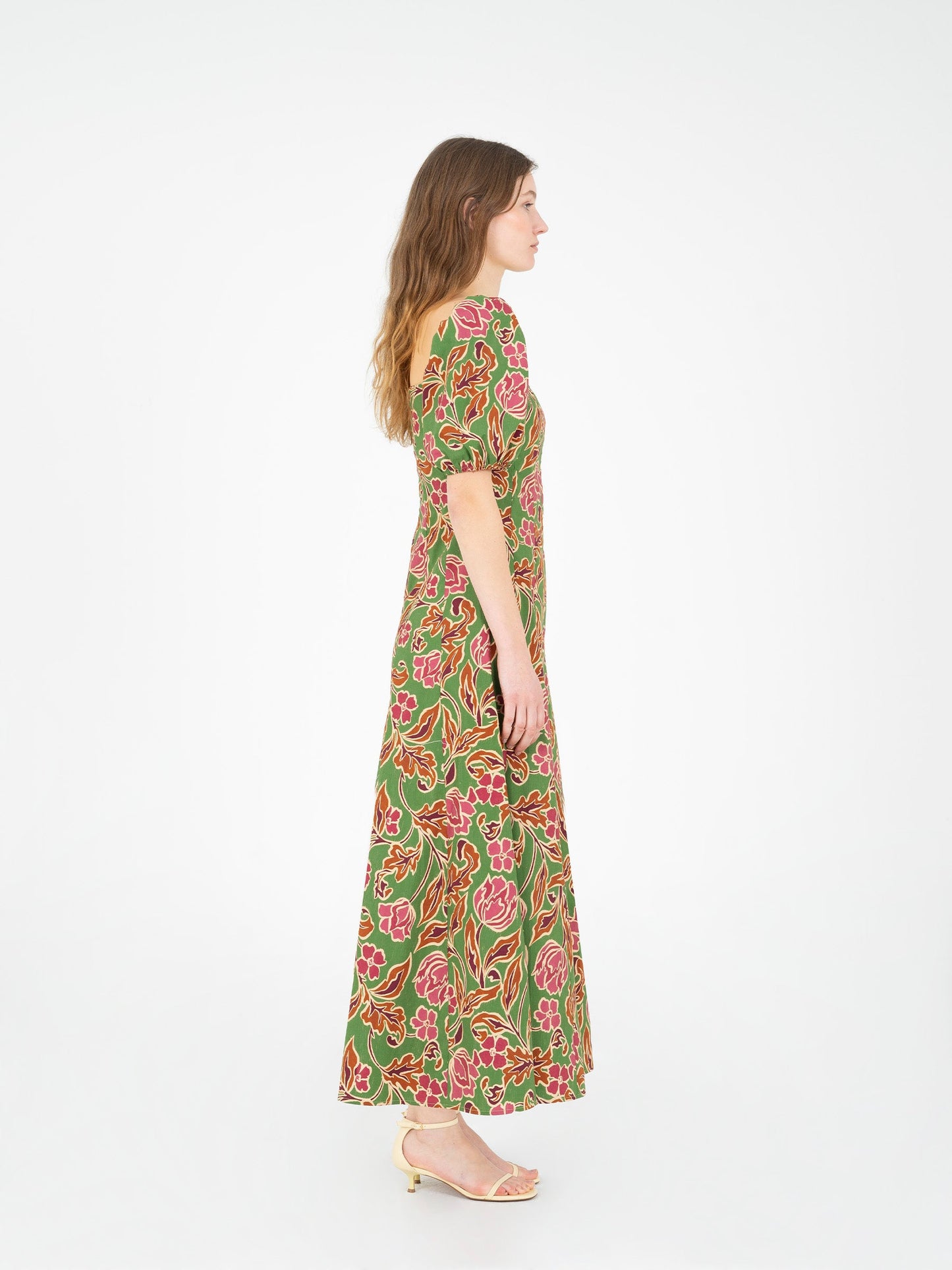 Orion Green Floral Print Dress