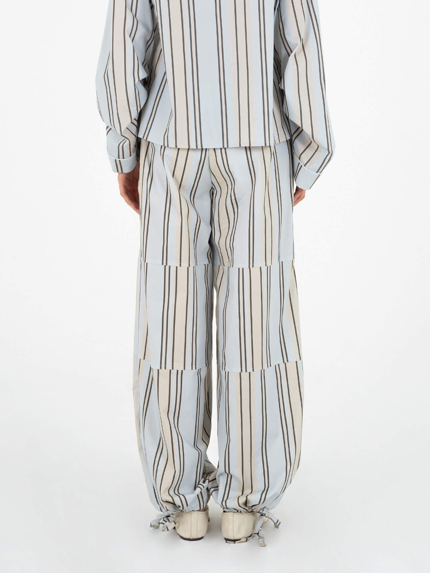 FOMO striped parachute pants