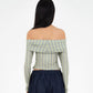 Euphoria striped off-shoulder top