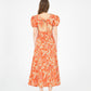 Eros Orange Floral Print Dress