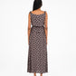 Astra Brown Polka Dot Print Maxi Dress