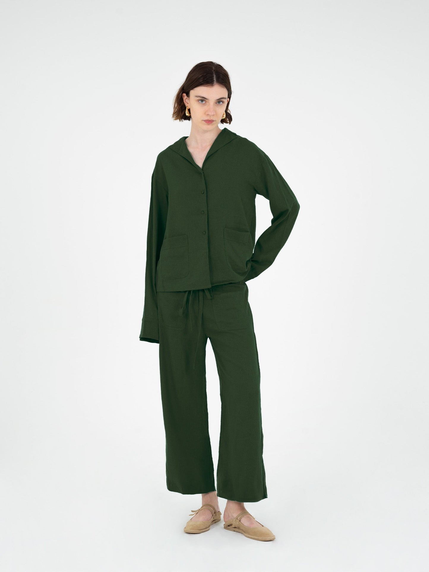 Grinch green linen pants