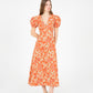 Eros Orange Floral Print Dress