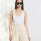 White Denim Bermuda Shorts