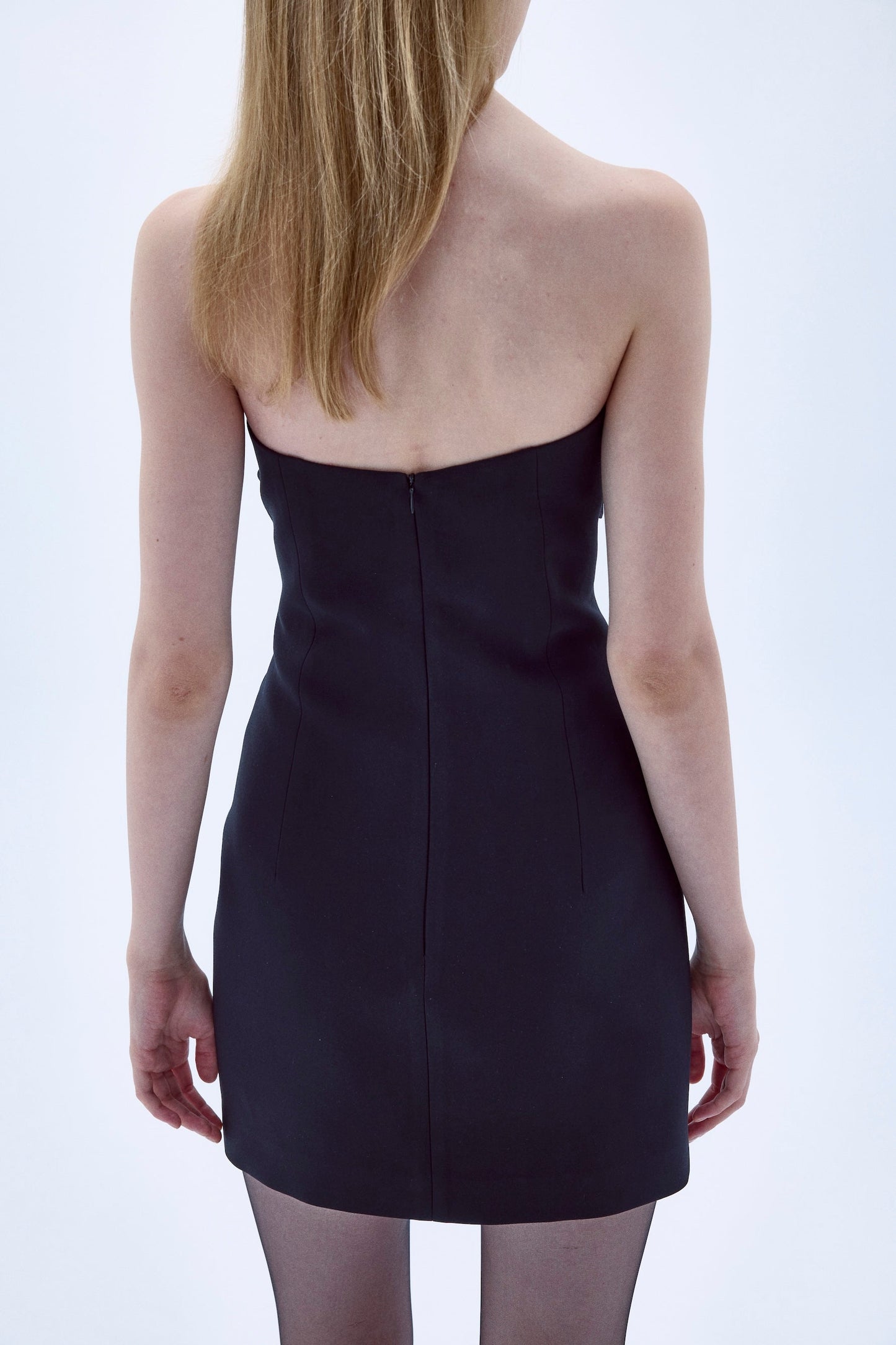 Miora Crepe Mini Dress in Black