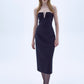 Miora Crepe Midi Dress in Black