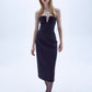 Miora Crepe Midi Dress in Black