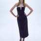 Miora Crepe Midi Dress in Black