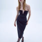 Miora Crepe Midi Dress in Black