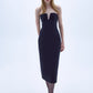 Miora Crepe Midi Dress in Black