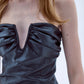 Miora Mini Leather Dress In Black