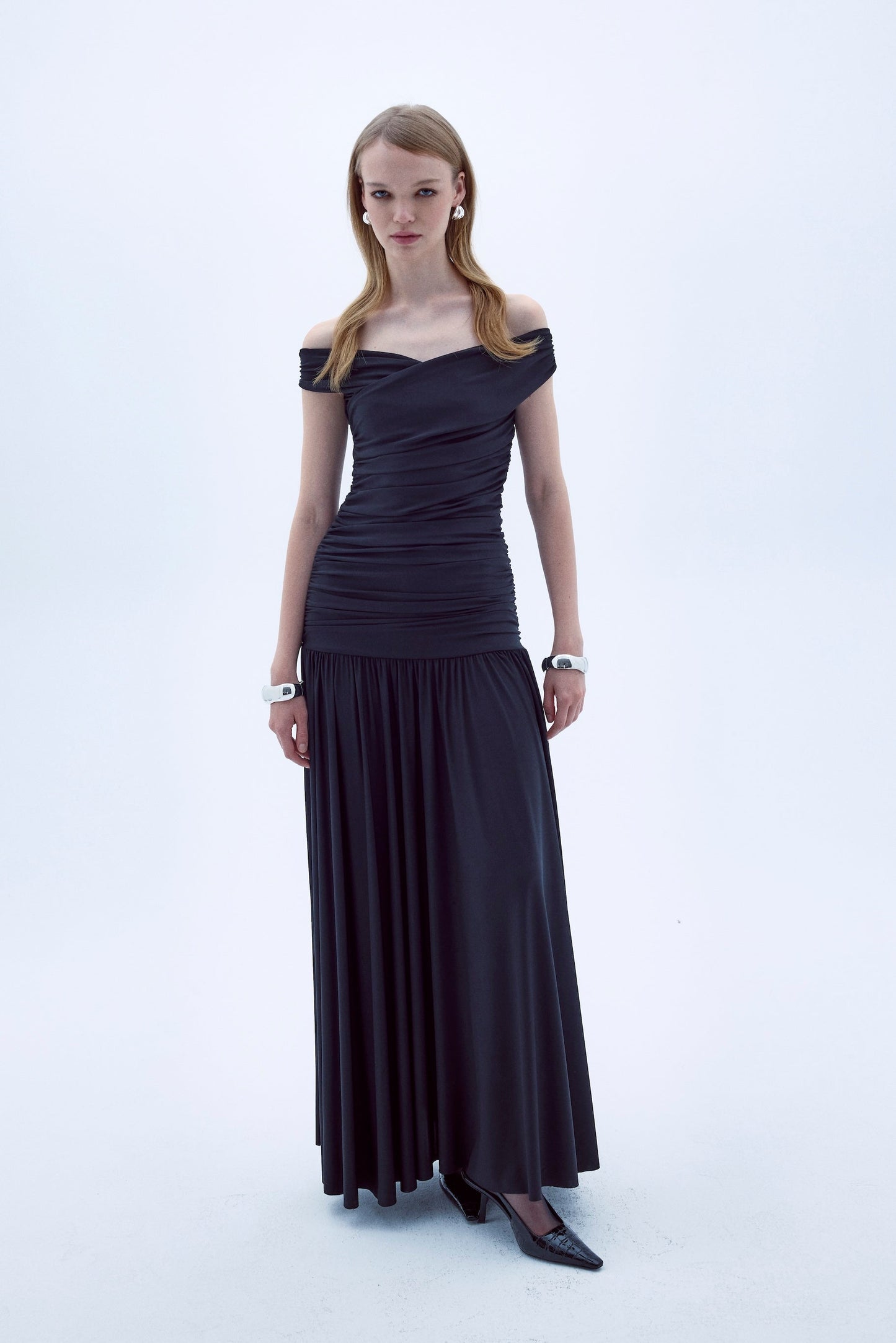 Purley Jersey Long Dress In Black