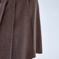 Eliza Wool Plaid Asymmetric Midi Skirt in Mocha