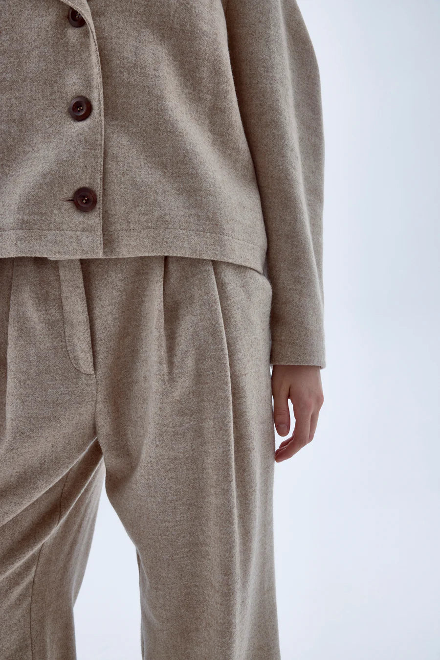 Tina Wool Trousers in Beige