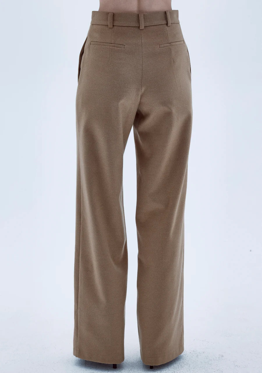 Millie Wool Trousers in Beige