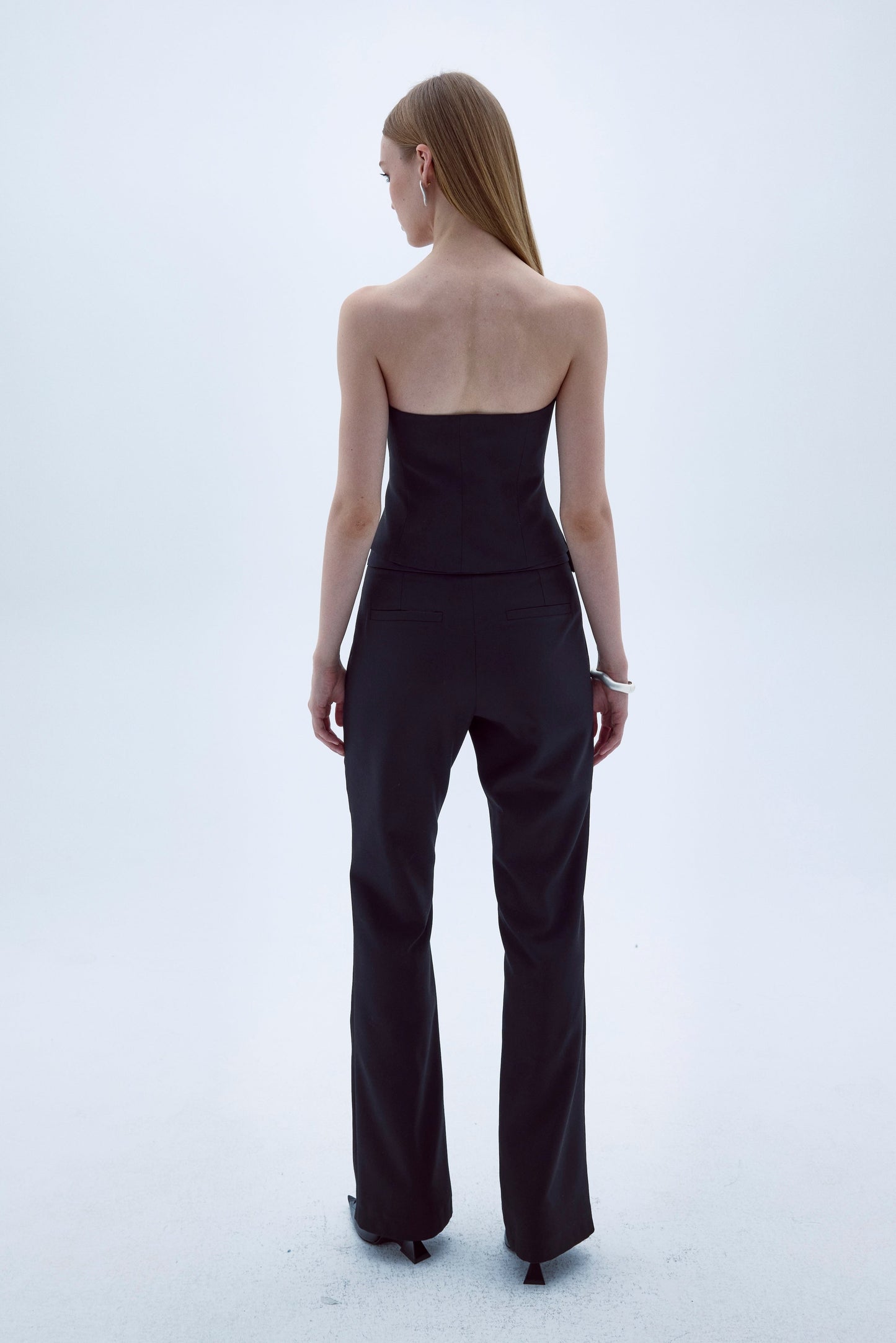 ARCED STRAIGHT CUT TROUSERS