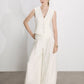 Mui Wide Leg Linen Trousers in White