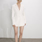 Marylebone Fitted Crepe Blazer in Blanche