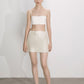 Marde A-Line Sequin Mini Skirt in Cloud Cream