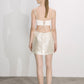 Marde A-Line Sequin Mini Skirt in Cloud Cream