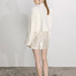 Boxy Satin Cropped Jacket in Vanilla Ice