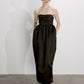 Jeanne Balloon Midi Dress in Black