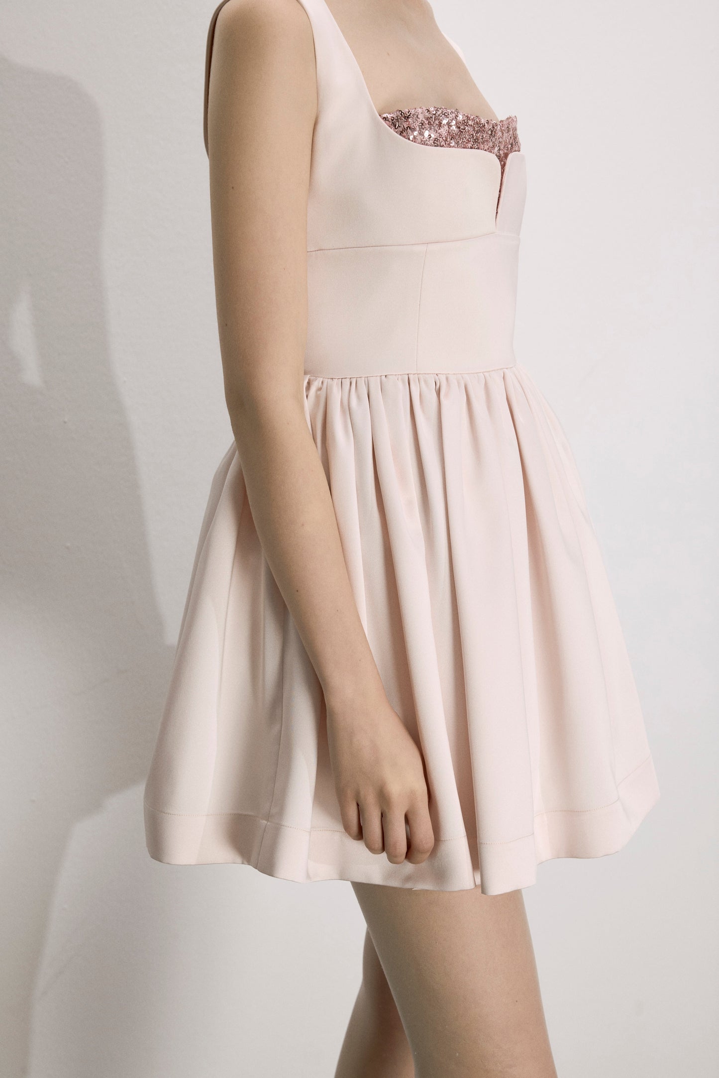 Leanne Satin Mini Dress in Sorbet