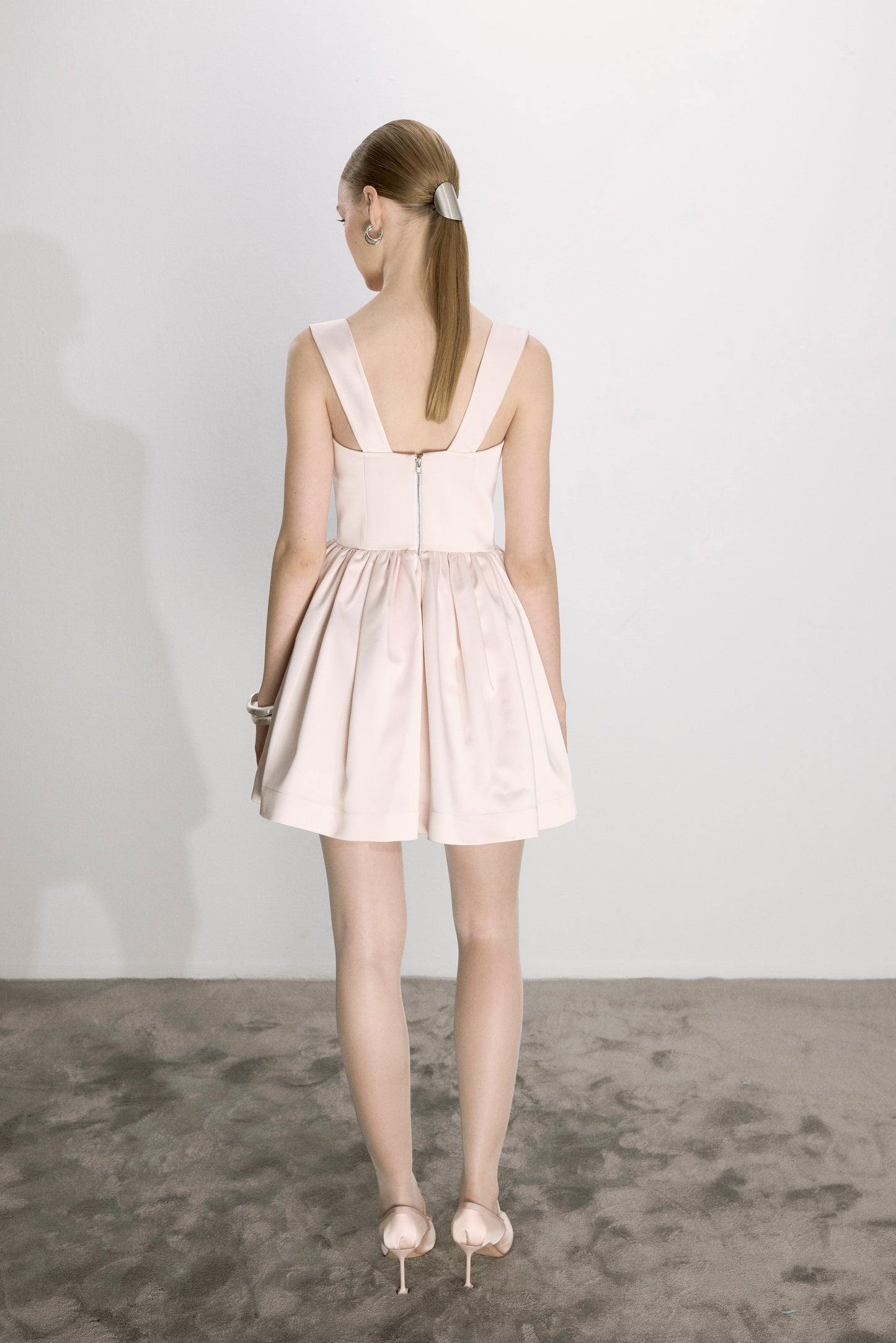 Leanne Satin Mini Dress in Sorbet