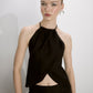 Mui Wide Leg Linen Trousers in Black