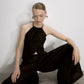 Mui Wide Leg Linen Trousers in Black